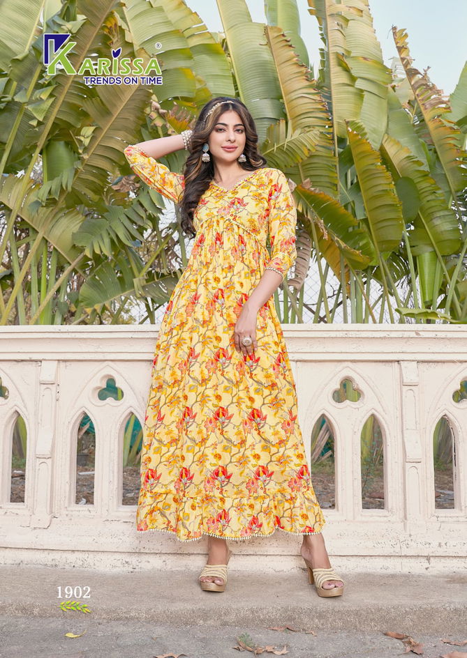 Niharika By Karissa 1901-1906 Long Anarkali Kurtis Catalog